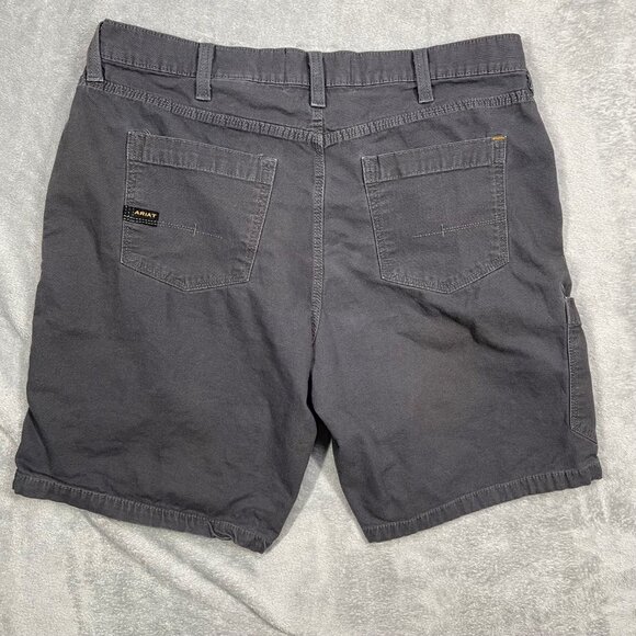 Ariat Rebar M4 Low Rise Work Shorts‎ 36R Gray Cotton Blend Built To Last - Picture 8 of 8